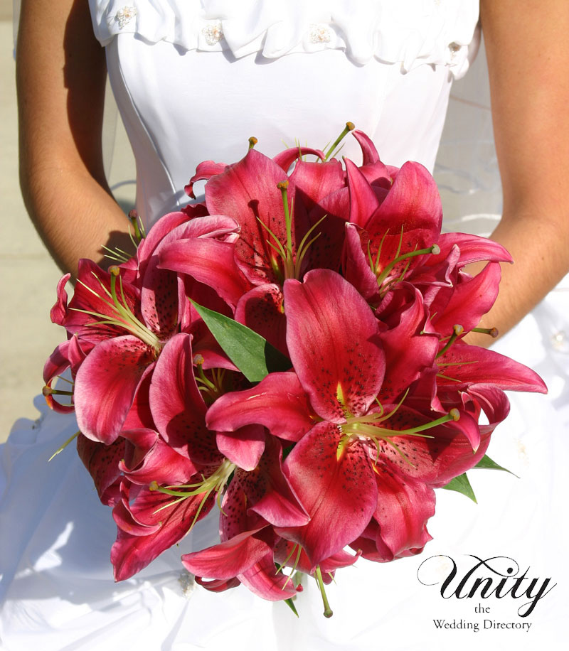 Bridal Bouquet with red lilies
